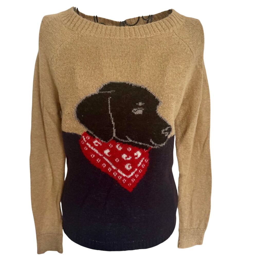 Vintage Woolrich Labrador Retriever Dog Wool Mohair Blend Sweater Pullover